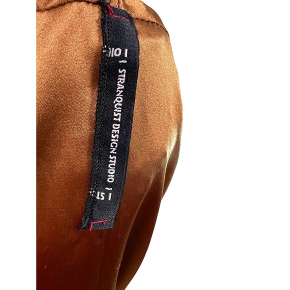 Antique Vintage Gold Silk Charmeuse Robe Opera Coat Gold Couching Embroidery O/S - Picture 5 of 16